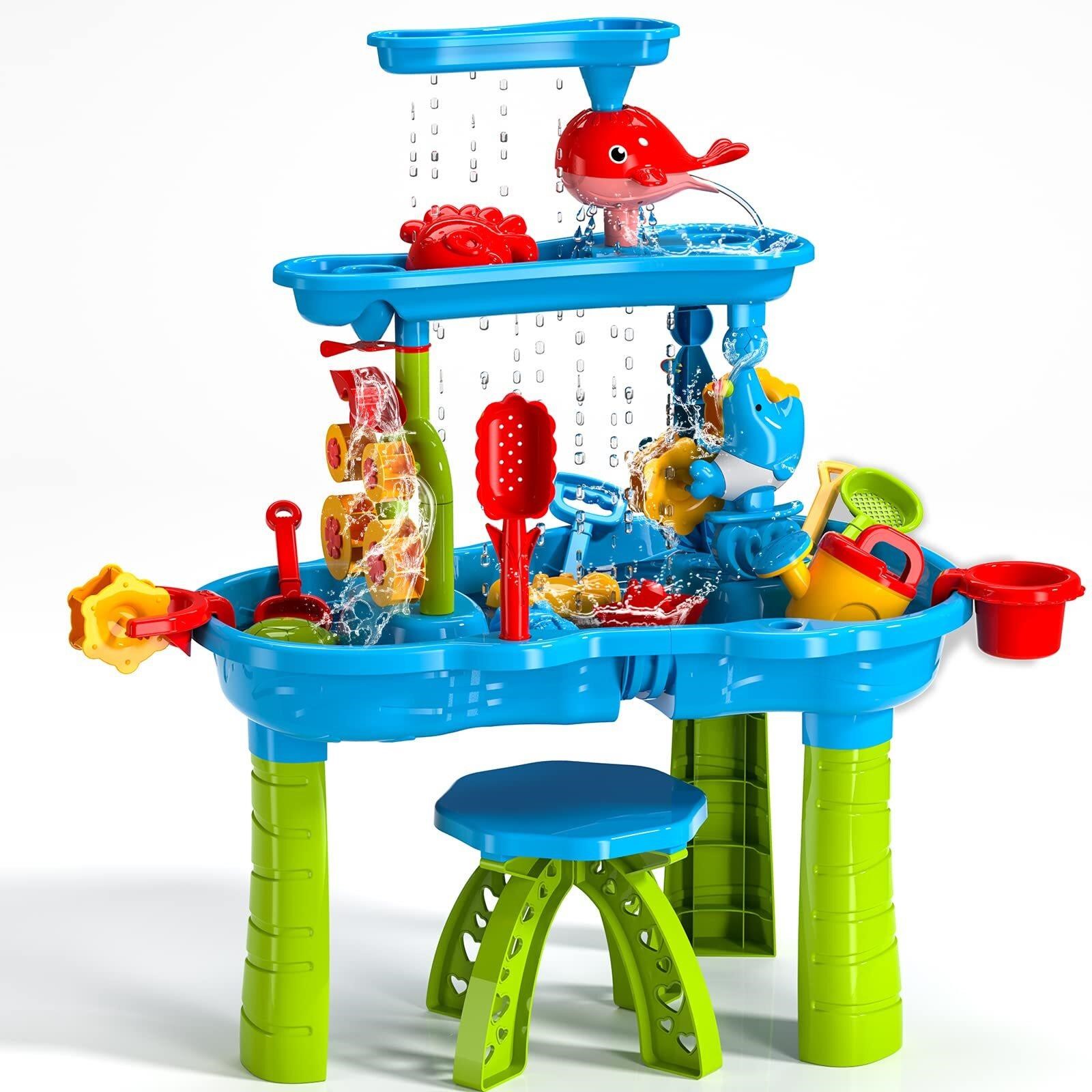 TEMI Kids Sand Water Table for Toddlers, 3-Tier