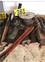 Porter Cable electric circ. Saw, pipe wrench & cab