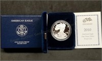 2010 1oz Proof Silver Eagle w/Box & Papers