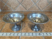 (2) Sterling silver footed compotes
