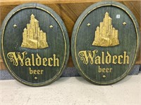 Pair of Matching Waldech Beer Plastic Signs