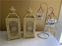 Assorted Candle Holders & Tin Lanterns