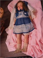 Vintage composition doll with sleep eyes, 19"