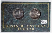 1979 & 1981-S  Susan B. Anthony Dollars in display