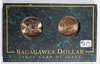 2000 P&D  Sacagawea Dollars in display