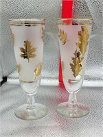 Set of 2 MCM Libbey Pilsner Frosted Glasses c.1950