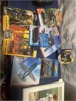 Box Of NIB Auction Figures& Hot Wheels