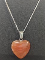 925 stamped 18-in chain with heart pendant