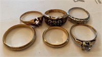 7 Assorted Gold Rings