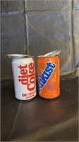 Coca-cola empty aluminum cans diet and sunkist