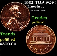 Proof 1962 Lincoln Cent TOP POP! 1c Graded pr69 rd