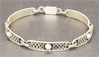 (XX) Sterling Silver Brooch Bracelet (7" long)