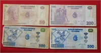 (4) Congo Bank Notes