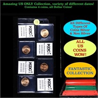 Great Page of 4 US Presidential Dollar Coins