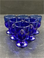 Vintage Cobalt Blue Glass Egg Cups
