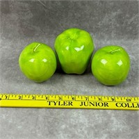 3 Cermamic Green Apples