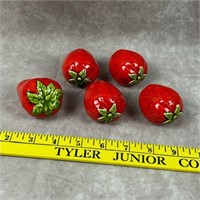 5 Ceramic Strawberries