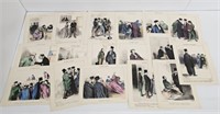 17 COLORED ETCHINGS MOSTLY "LES GENS DE JUSTICE"