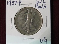 1937 P WALKING LIB 1/2 DOLLAR 90% VG