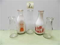 (5) Geneseo IL Milk Bottles - Sunshine Dairy,