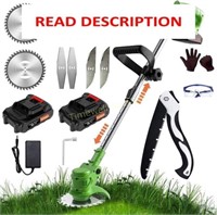 21V Electric Weed Wacker Cordless String Trimmer