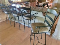 4 swivel metal and vinyl bar stools- very sturdy