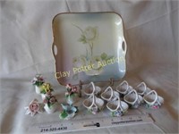 Vintage Porcelain Dish, Flowers & Baskets