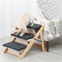 Wood Pet Stairs - 3 Tiers  Foldable