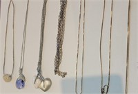 Lot of sterling silver necklaces