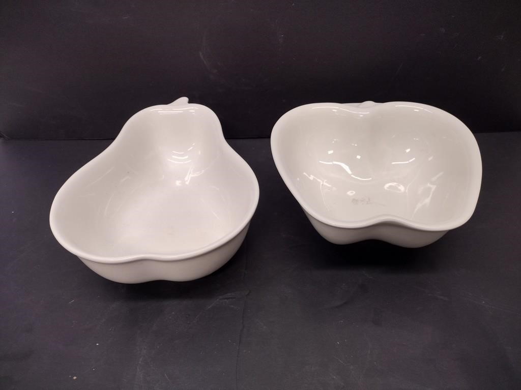 Pfaltzgraff White Ceramic "Fruit" Bowls