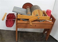 Antique Wool Drum Carder Replica w/ Bench Plus....