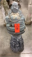 Concrete Buddha on pedestal- minor damage