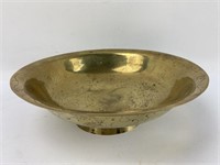 10" footed antique China Brass bowl.  Etched and