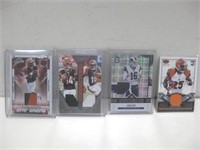 Four Swatch NFL Football Cards