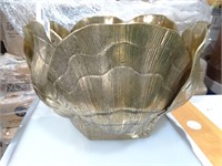 8" Tall Shell Large Brass Bowl