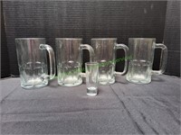 (5) Glass Mugs W/ Shot Glass