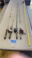Fishing poles- Kmart 500 5’ 11”, Zebco 600 6’
