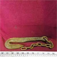 Iron Tow Hook & Small Chain (Vintage)