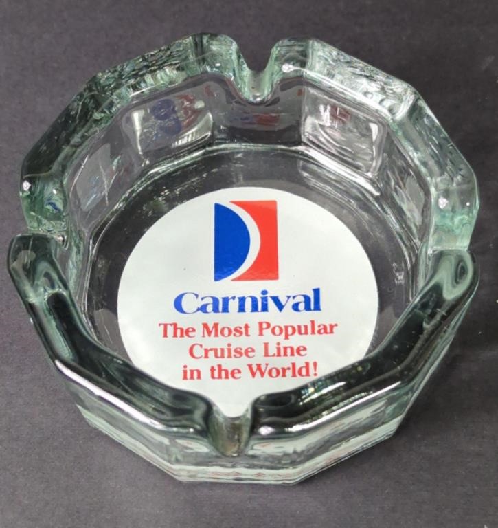 4" Carnival Cruise Lines Glass Ashtray