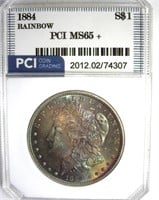 1884 Morgan MS65+ Rainbow LISTS $450