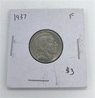 1937 Graded Buffalo Nickel Coin