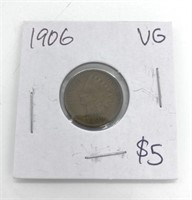1906 Graded Antique Indian Head Penny Coin