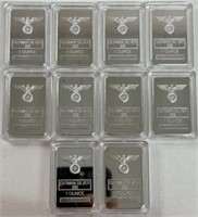 (10) 1oz GERMAN SILVER BARS