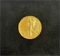 1942 S Gold Plated Walking Liberty Half Dollar