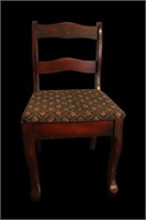 Vntg Wood Upholstered Child\Doll Chair