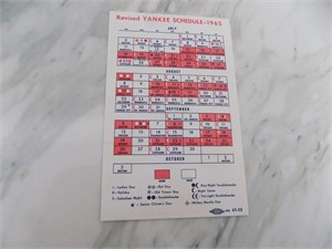 1965 New York Yankees Scedule