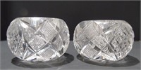Pair of Cut Crystal Service Pieces