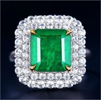 4.5ct natural emerald ring in 18K gold