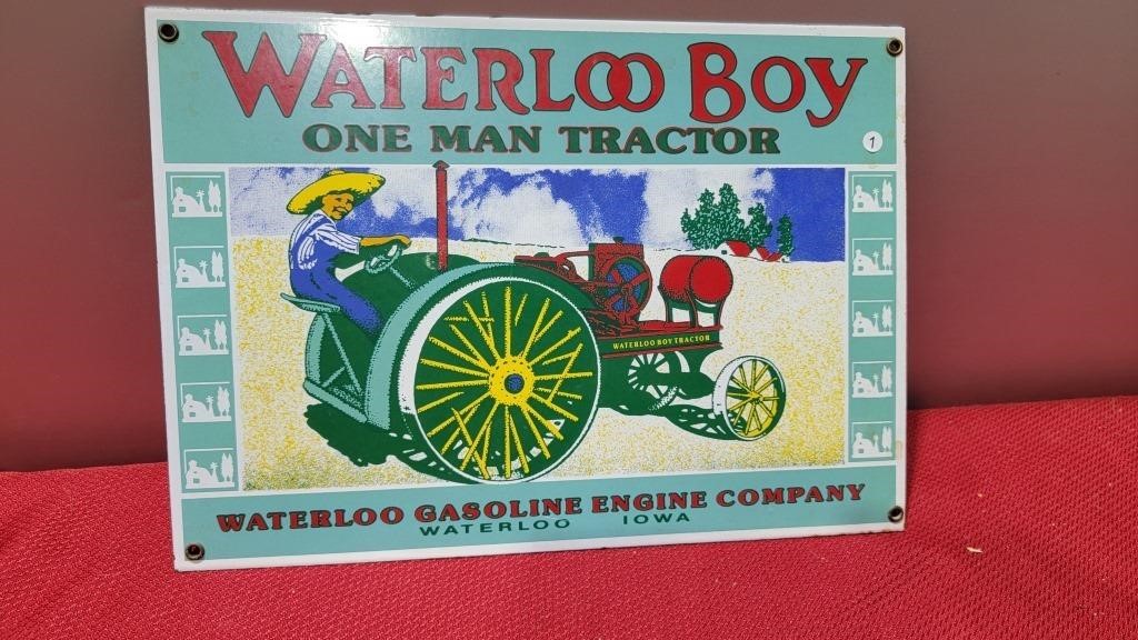 14x10 thick porcelain waterloo boy sign