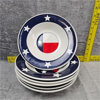 Set of 6 Texas flag bowls